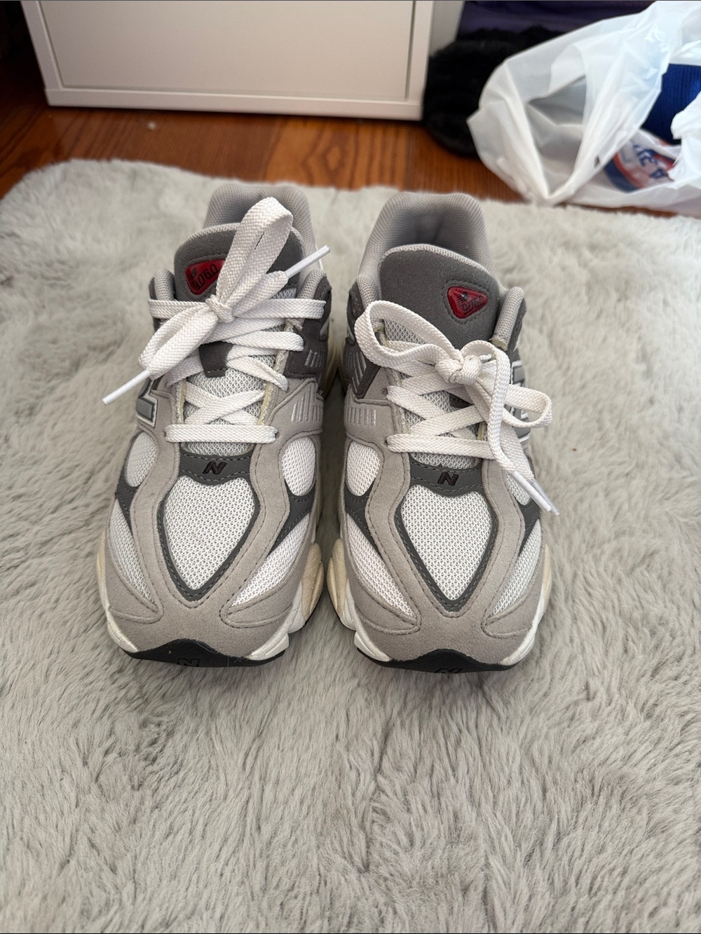 New Balance Kids Gray and White Running Sneakers